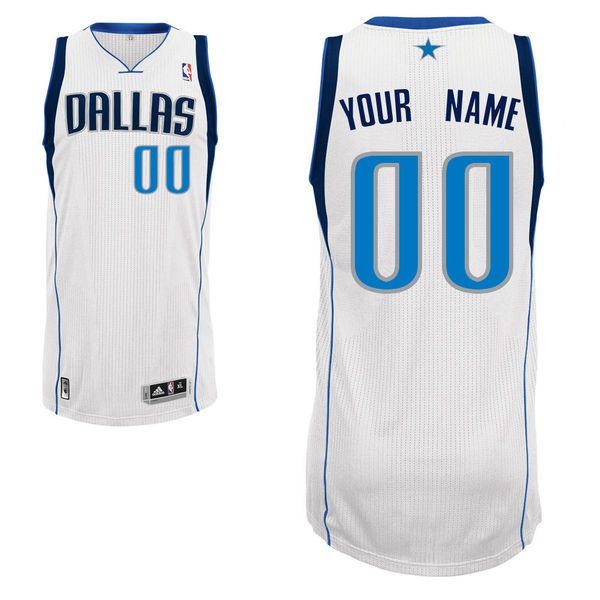 Men Dallas Mavericks White Custom Authentic NBA Jersey